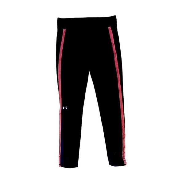 Under Armour Pink Black Fold Waist Leggings Medium M - Picture 1 of 3